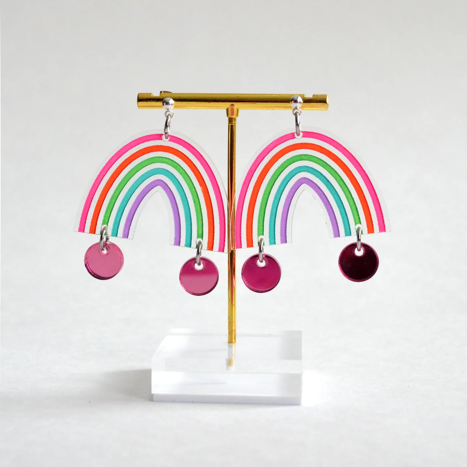BooandBooFactory Pastel Rainbow Arch øredobber gull
