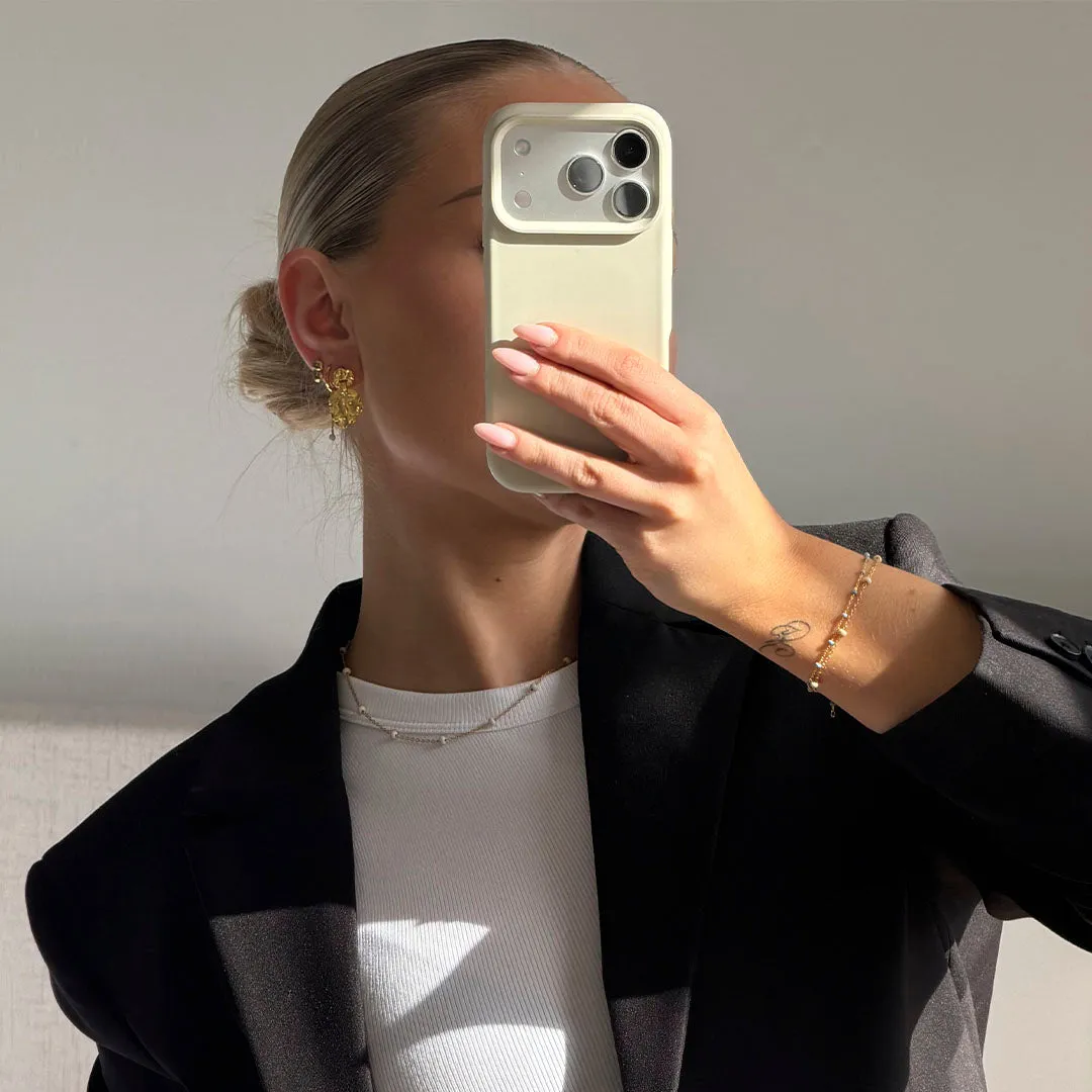Enamel Lola Bold halskjede Daisy krem