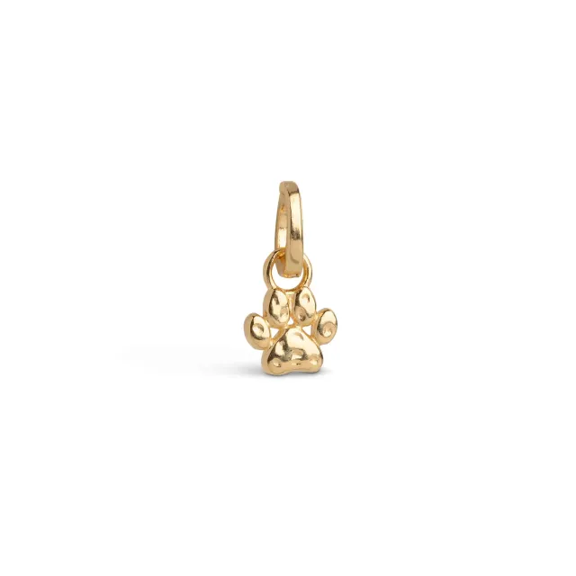 Enamel Sweet Paw charm 8x9 mm pote forgylt