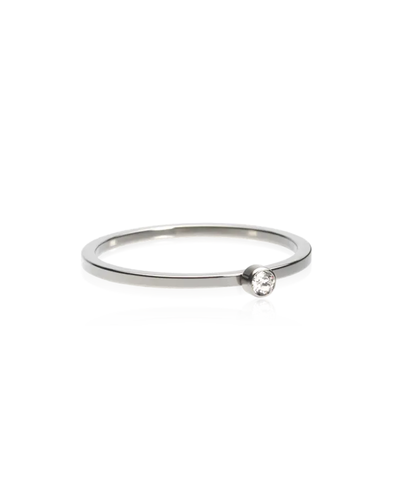 Blomdahl Bezel Tiny ring crystal titan nikkelfri