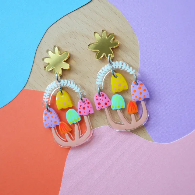 BooandBooFactory Pastel Mushroom øredobber pastell