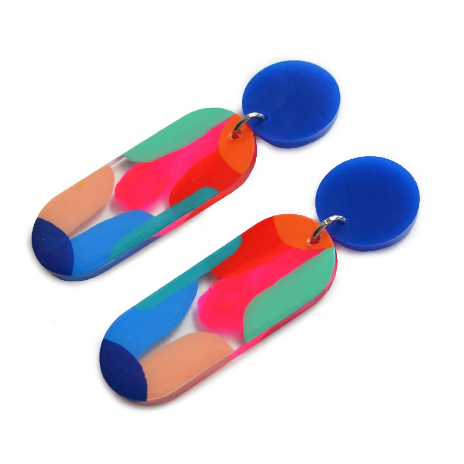 BooandBooFactory Oval Drop Resin øredobber flerfarget