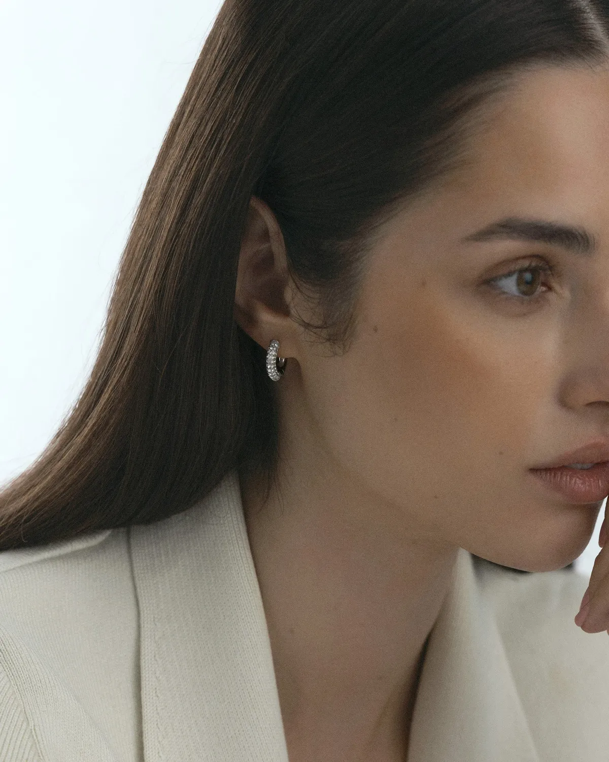 Mockberg Pavé Everyday Medium Hoops øredobber 16 mm
