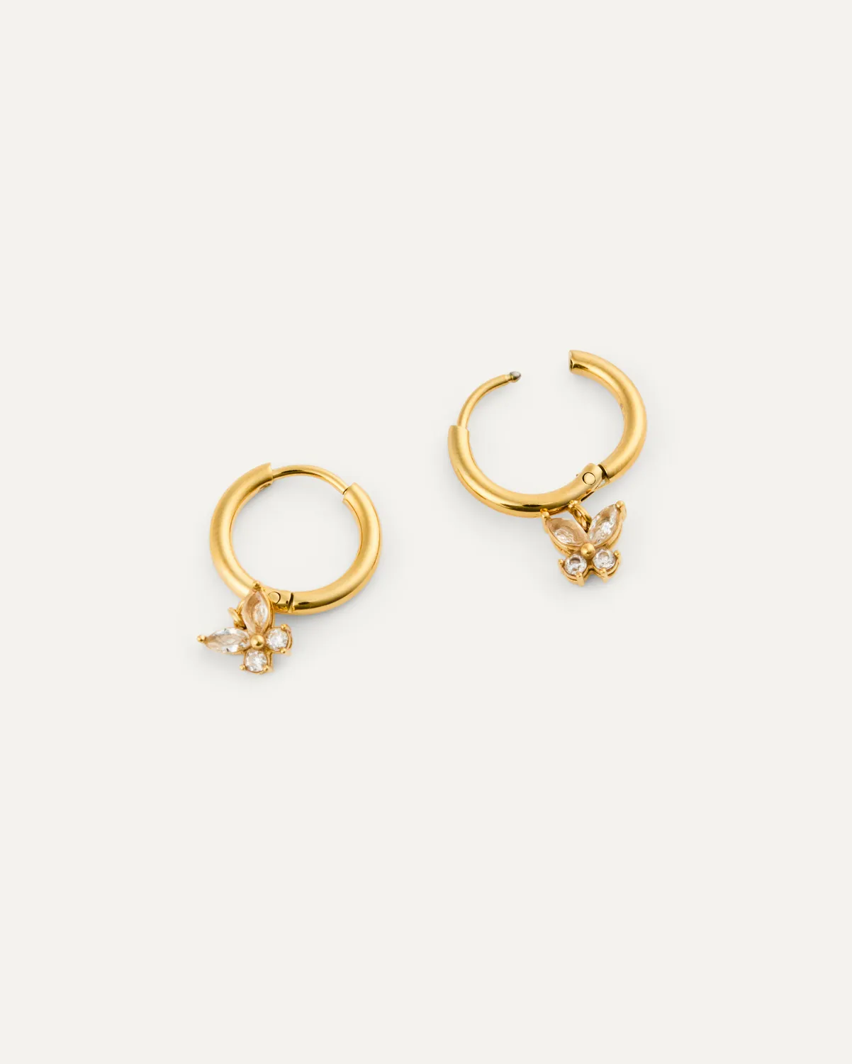 Mockberg Butterfly Hoops øredobber gull vanntett 14 mm