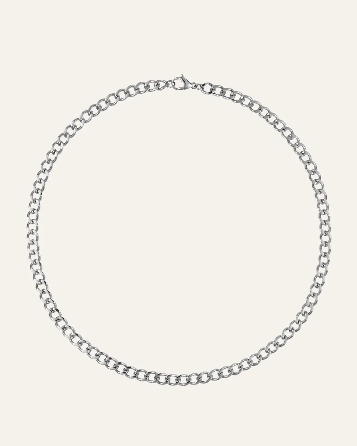 Mockberg Curb Chain halskjede sølv panserlenke