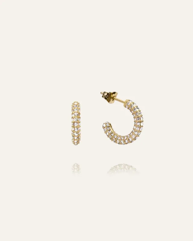 Mockberg Pavé Eternal Medium øredobber gull 16mm zirkonia