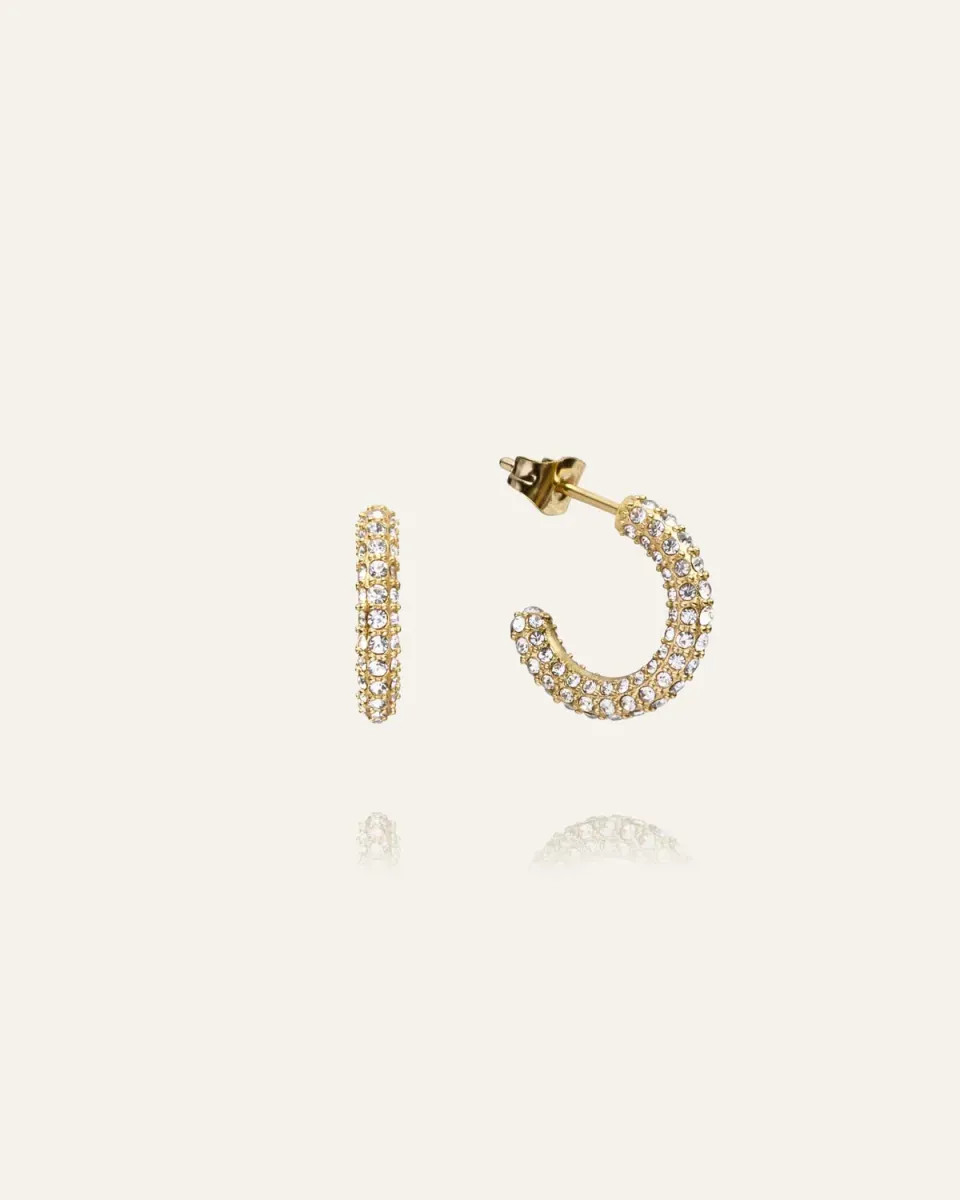 Mockberg Pavé Eternal Medium øredobber gull 16mm zirkonia