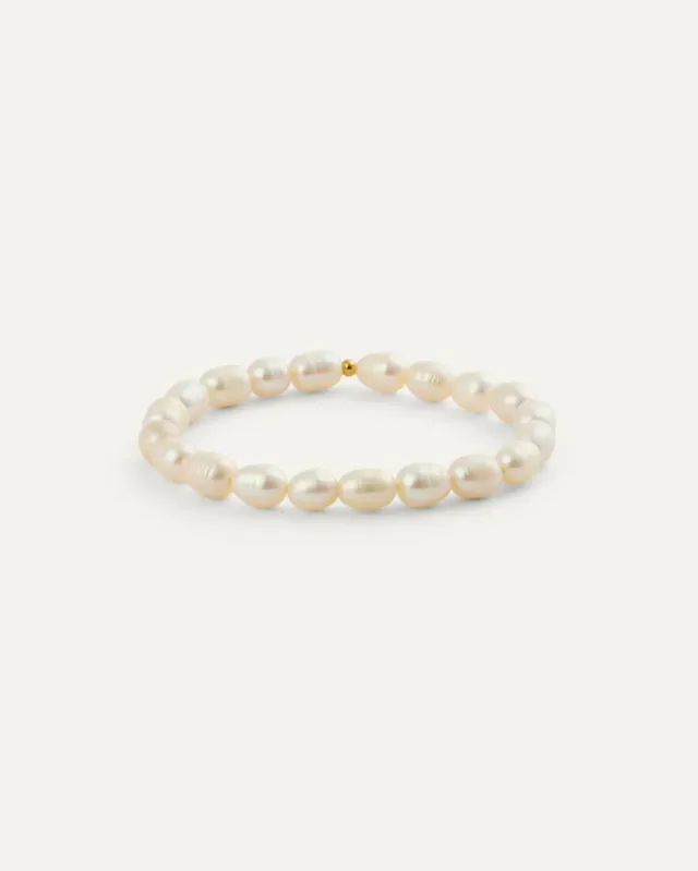 Mockberg Aura Pearl armbånd gull small 150 mm perler