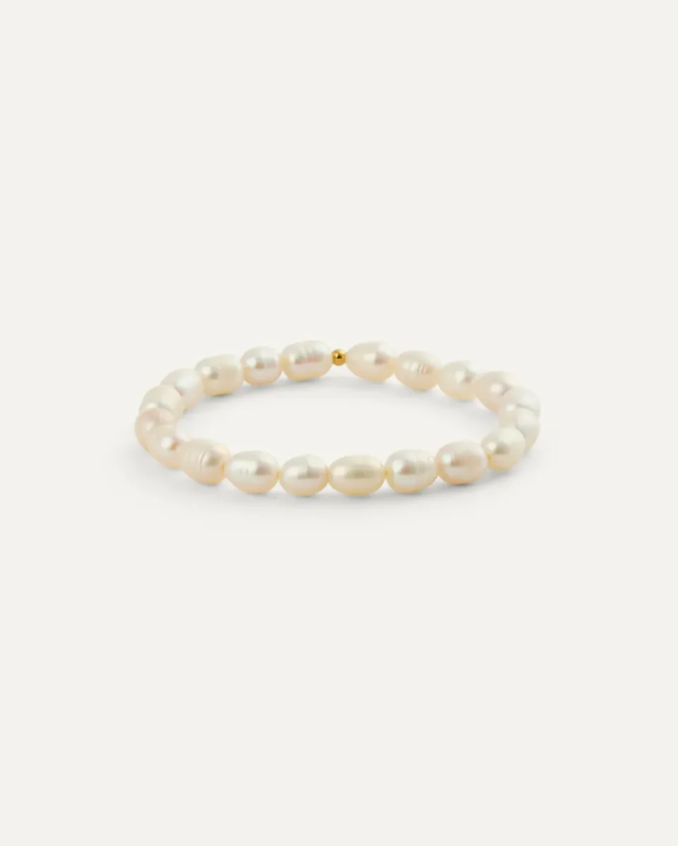 Mockberg Aura Pearl armbånd gull small 150 mm perler