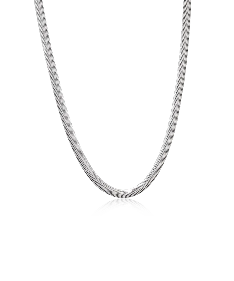 Blomdahl Grand Plain halskjede sølv 40-46 cm stål