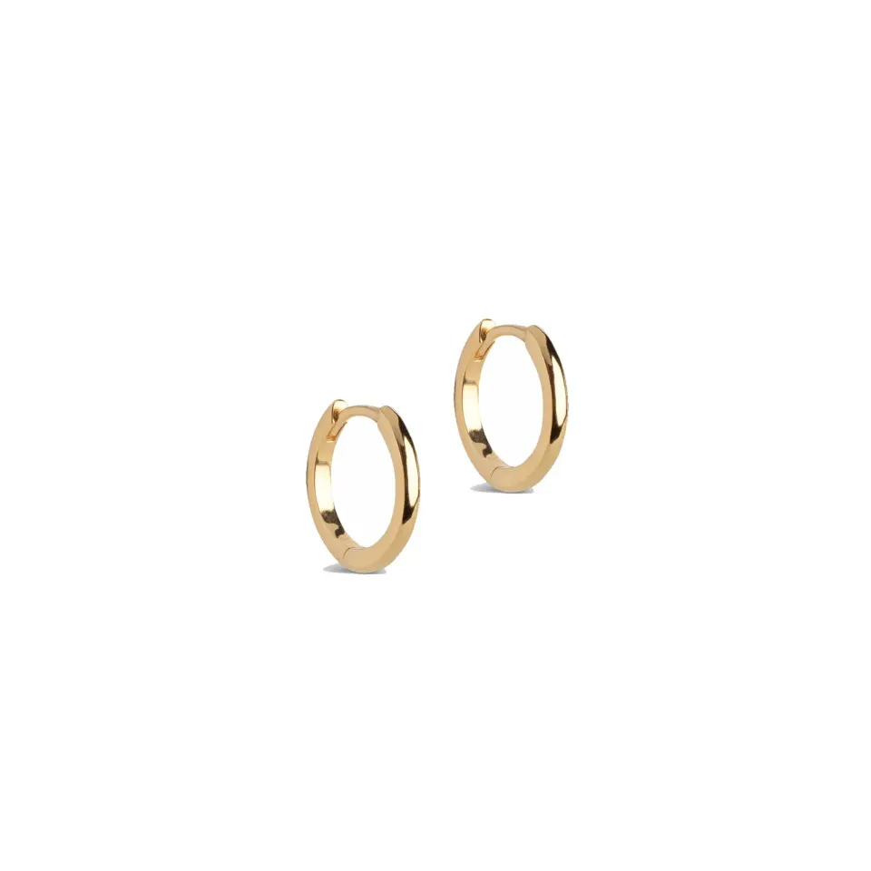 Enamel Classic 10 mm øredobber par forgylt
