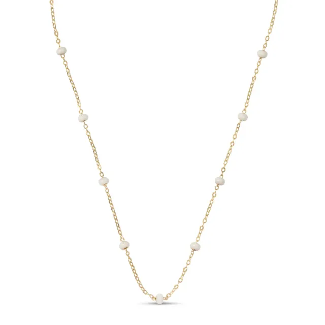 Enamel Lola Bold halskjede Daisy krem