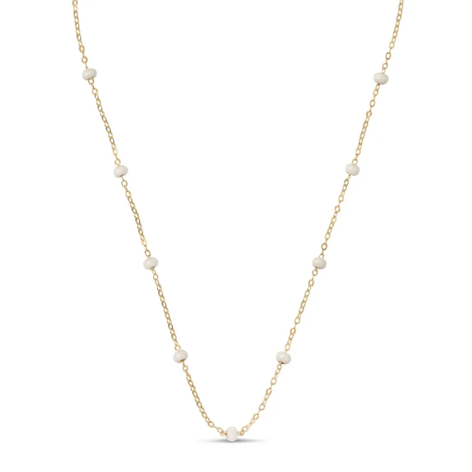Enamel Lola Bold halskjede Daisy krem