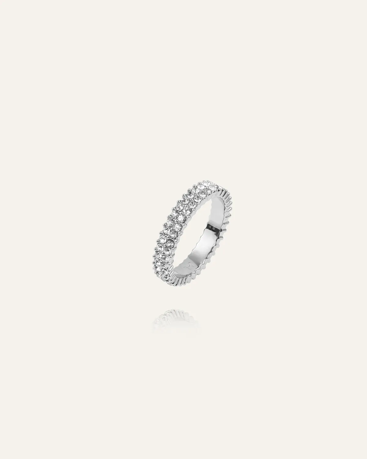 Mockberg Midnight Ring sølv hvit zirkonia