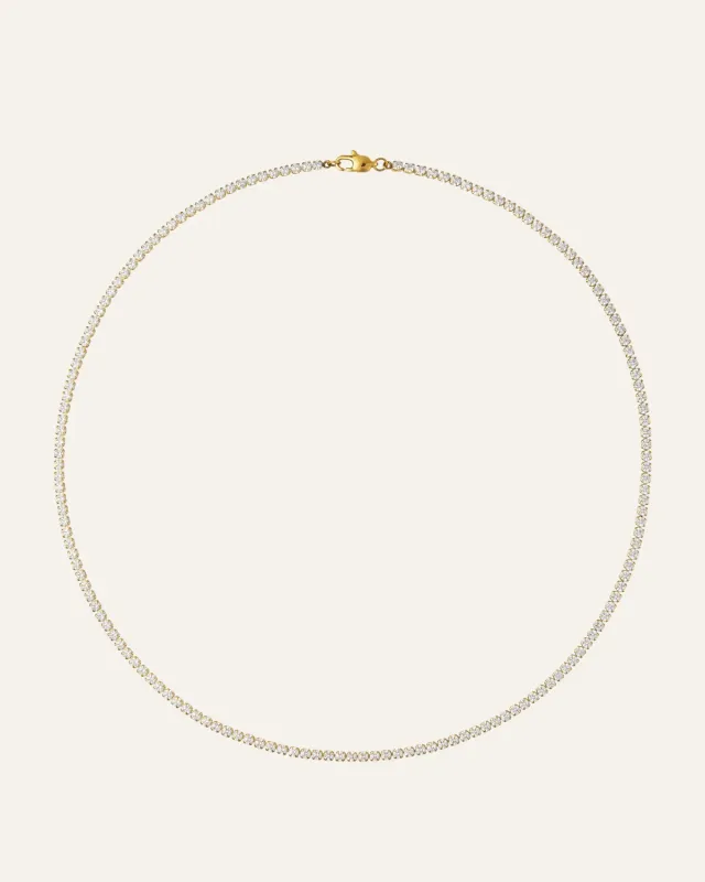 Mockberg Shiny Tennis Necklace halskjede gull 400 mm