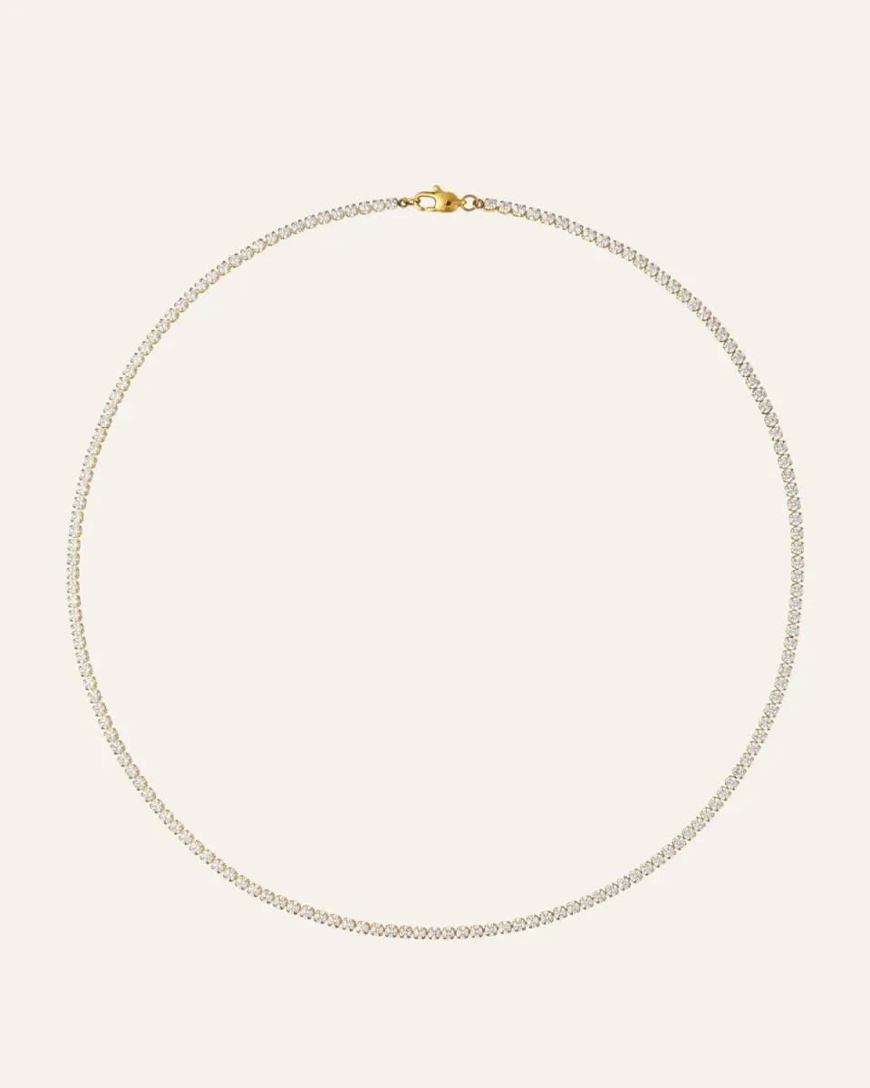 Mockberg Shiny Tennis Necklace halskjede gull 400 mm