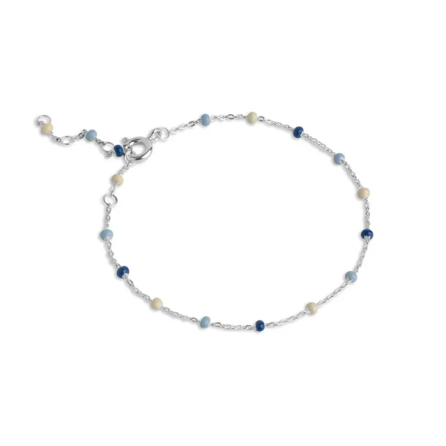 Enamel Lola Marine armbånd sølv blå emaljekuler