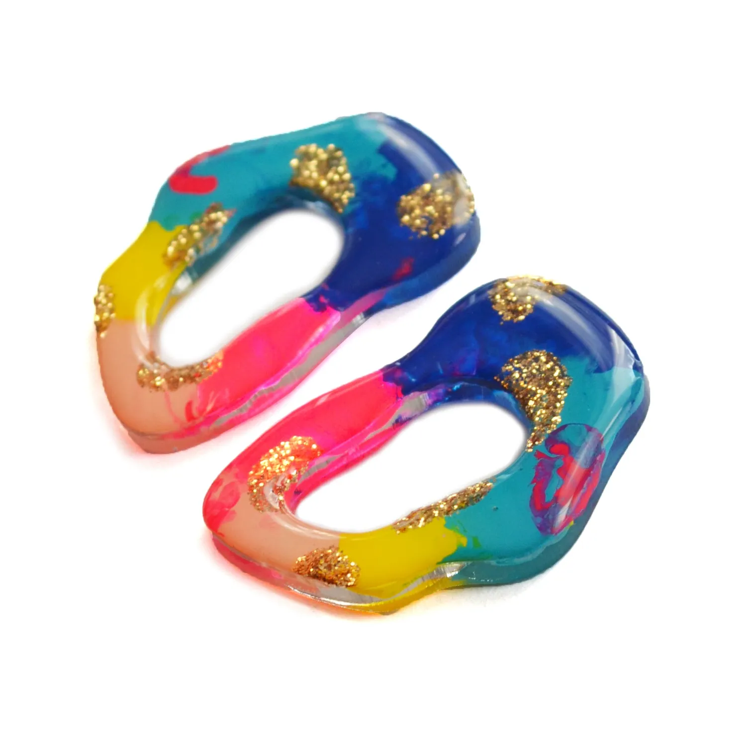 BooandBooFactory Blue Hoop Post studs øredobber blå