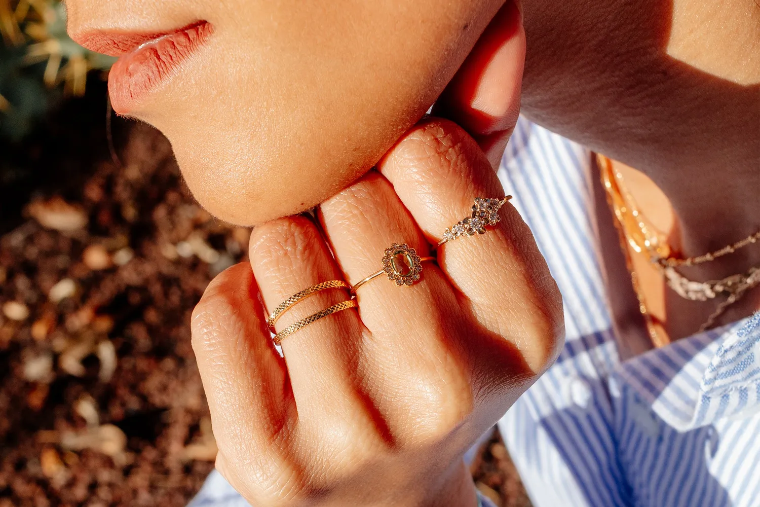 Eremis Bianca ring gullbelagt 18 karat vannbestandig S