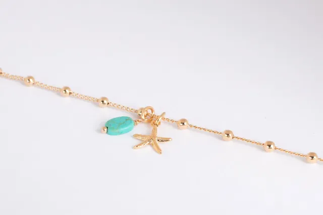 Eremis Turquisane armbånd 18k gull turkis 16-18cm