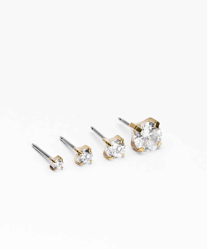 Blomdahl Tiffany øredobber cz white gull 5 mm