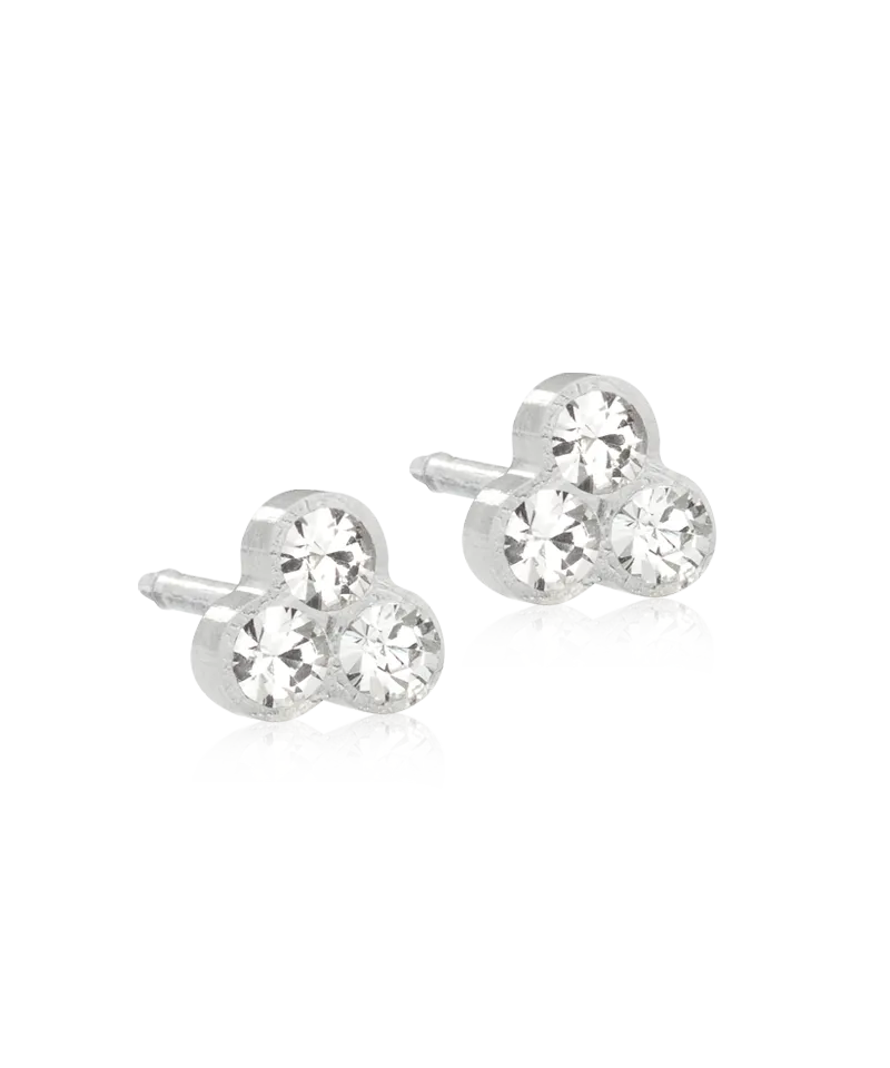 Blomdahl Clover øredobb 6 mm crystal plast