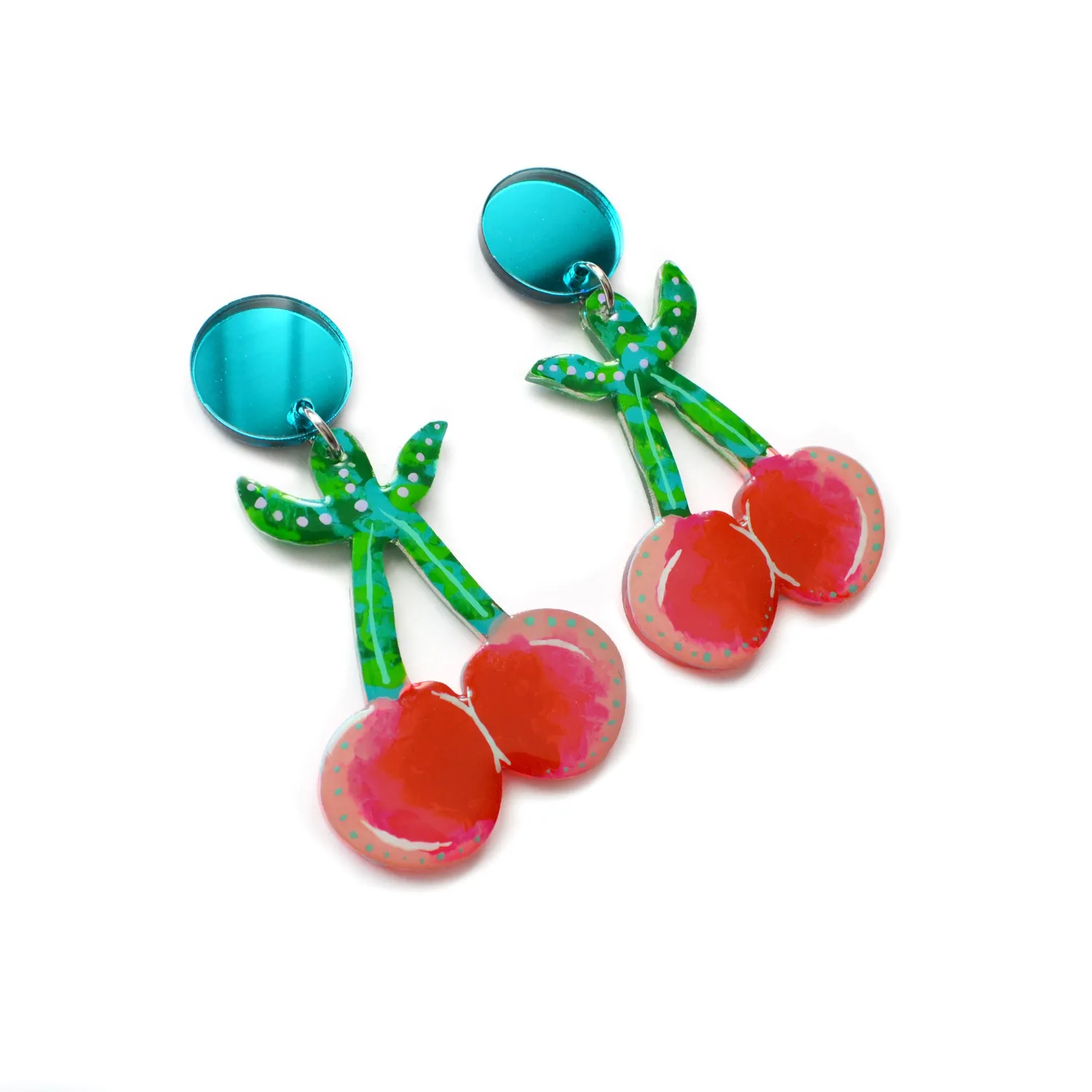 BooandBooFactory Cherry øredobber rød rosa statement