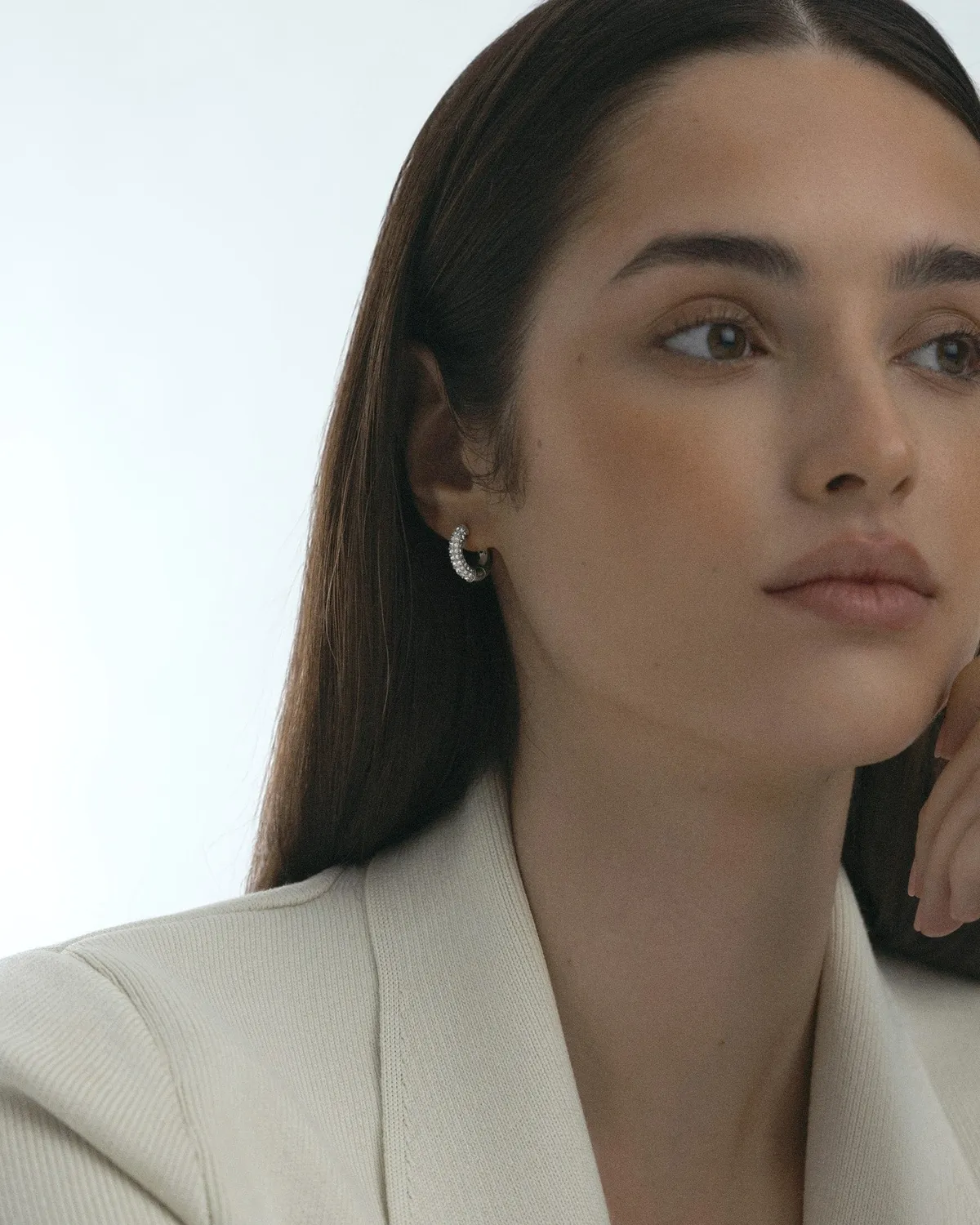 Mockberg Pavé Everyday Medium Hoops øredobber 16 mm