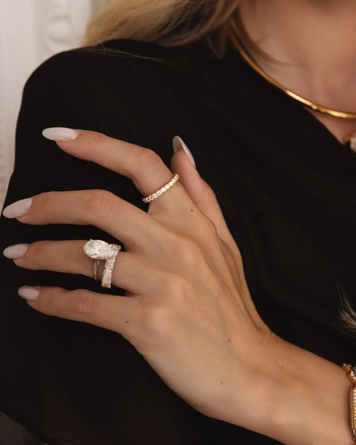 Mockberg Colette Gold Ring gullring stål med zirkonia