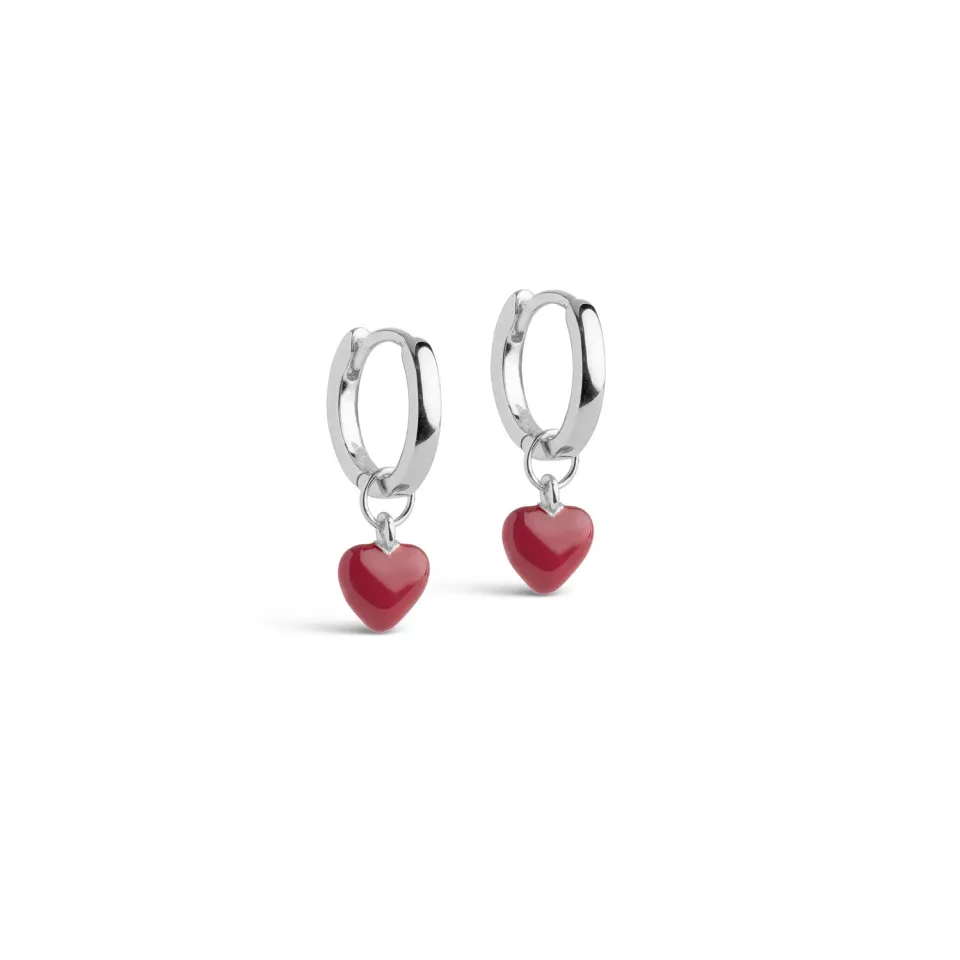 ENAMEL Copenhagen Amore hoops øreringer 20x7 mm bordeaux