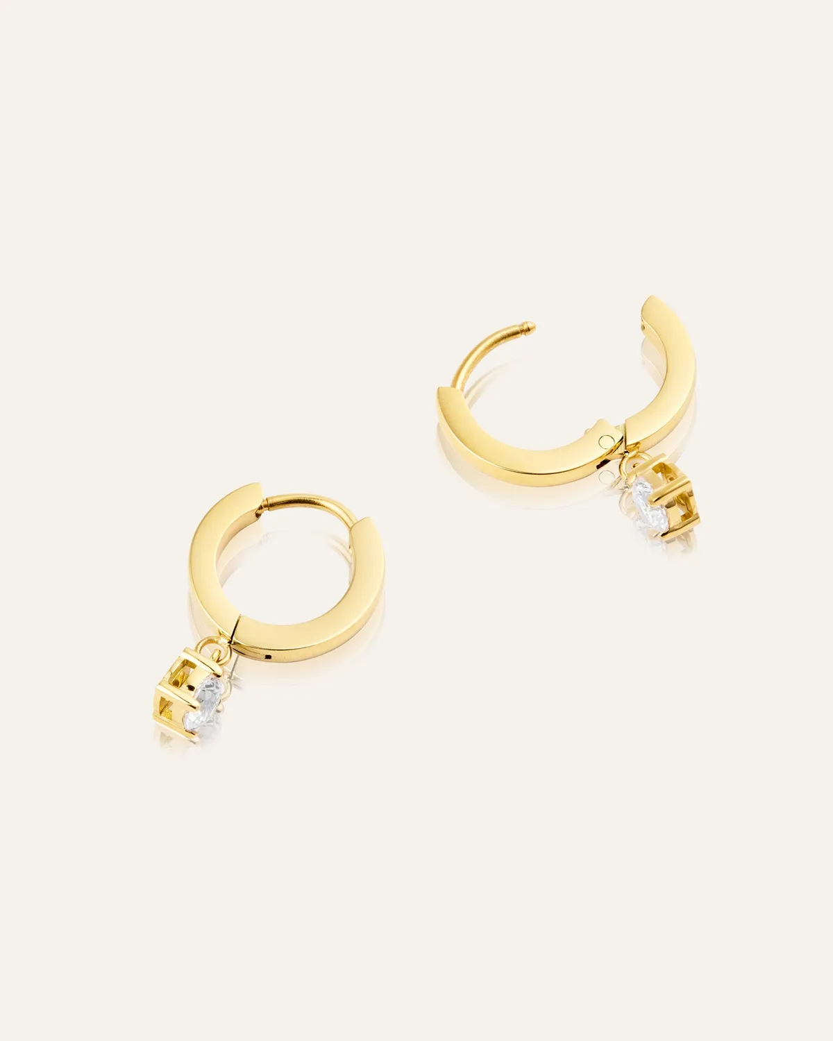 Mockberg Jolie White Hoops øredobber gull 13 mm