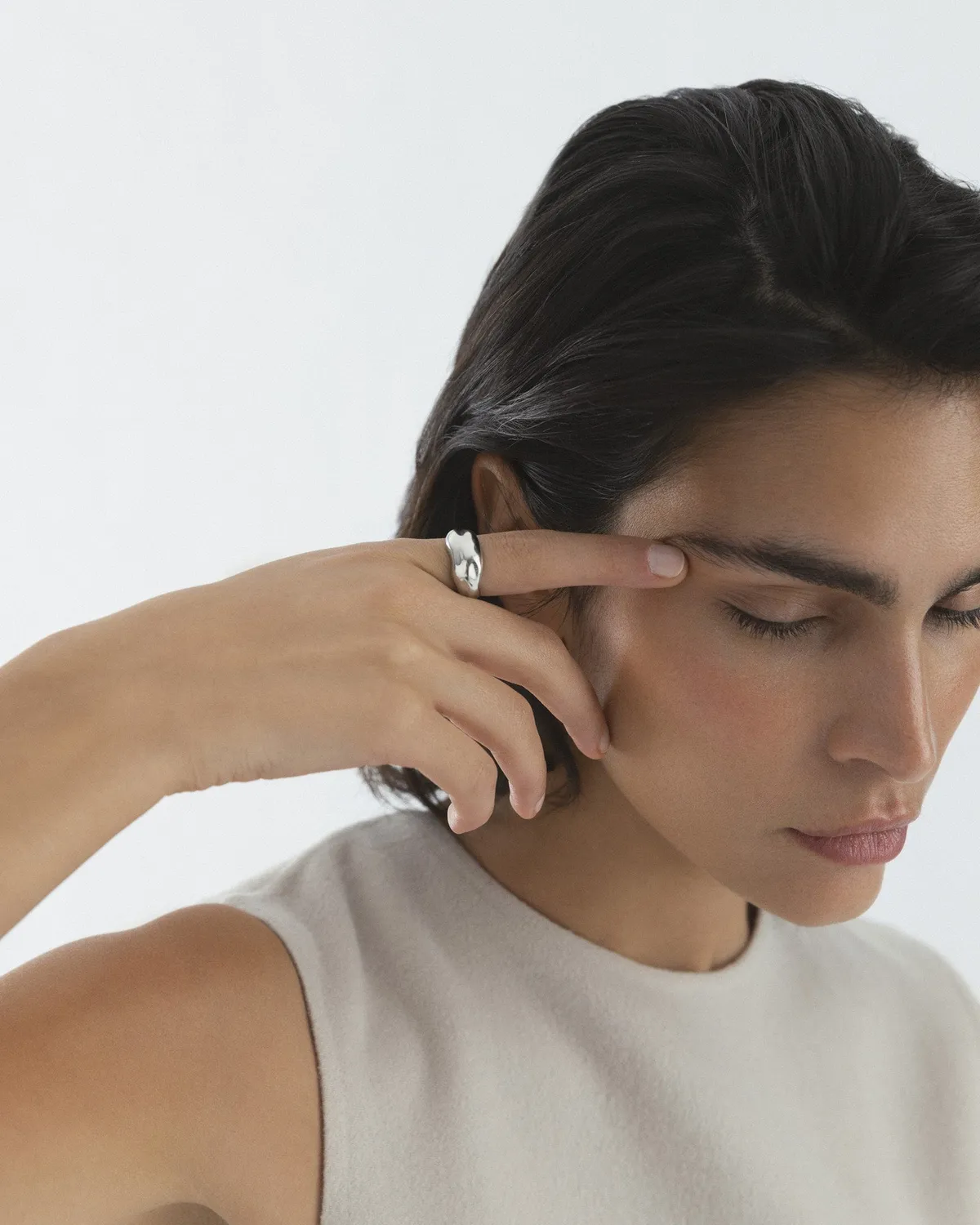 Mockberg Wavy Bolded Large ring sølv statement