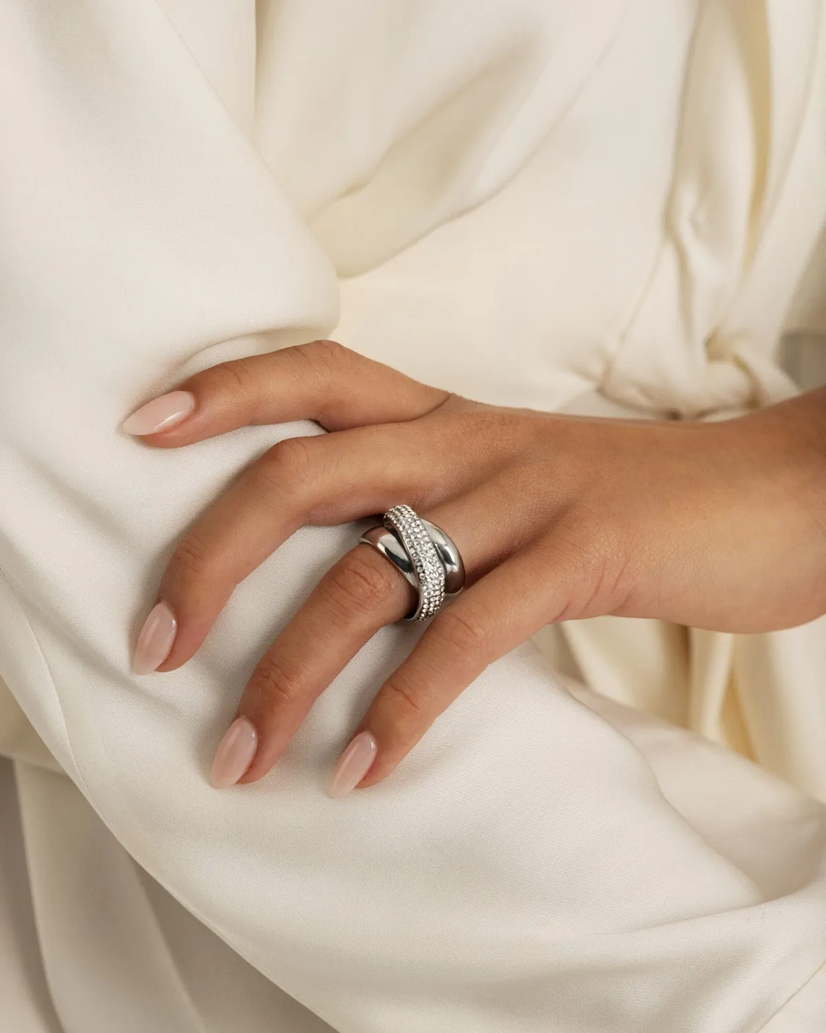 Mockberg Brume Ring ring 54 sølv pavé