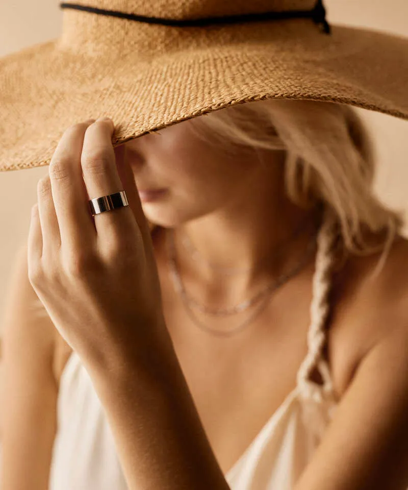 Blomdahl Grand Plain ring titan glatt hudvennlig