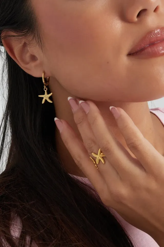 Mea Nani Starfish øredobber sjøstjerne 14K gull