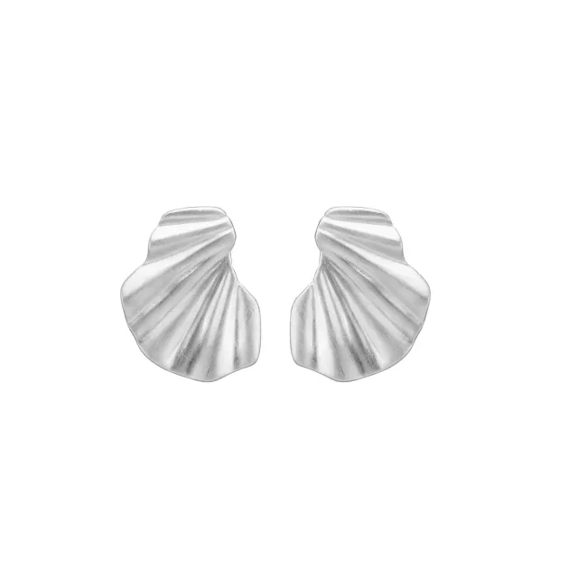 Enamel Wave øredobber sølv 20 x 16 mm
