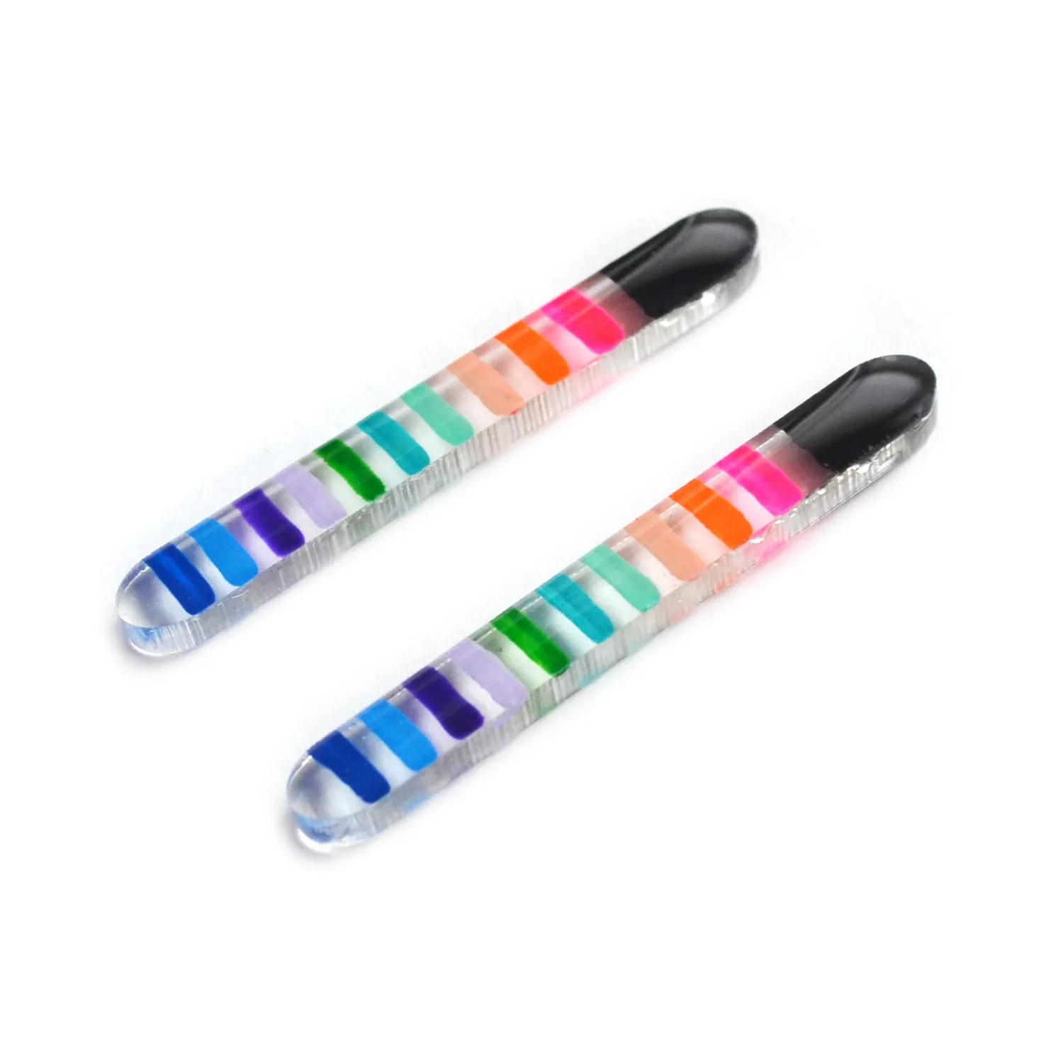 BooandBooFactory Rainbow Stripes øredobber svart