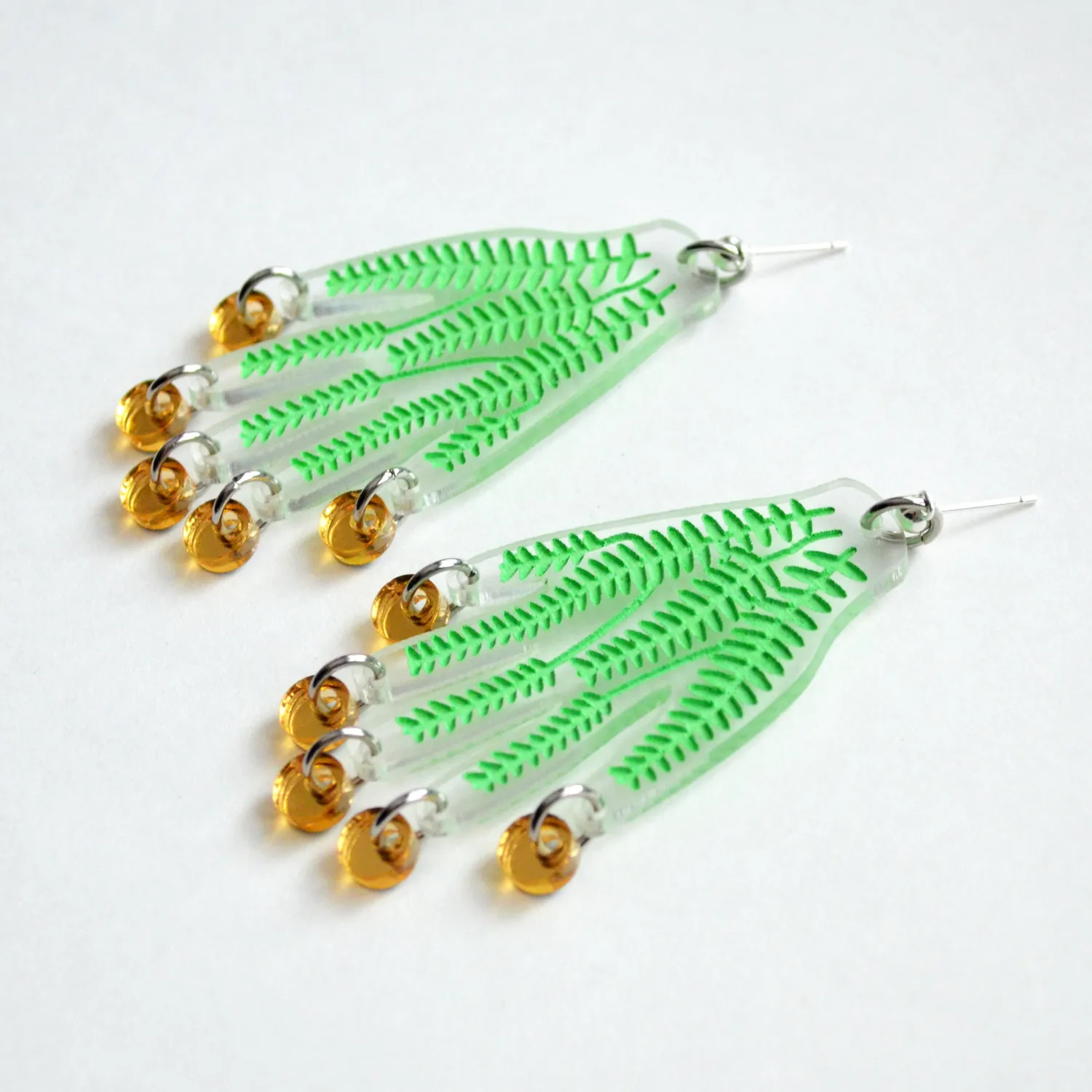 BooandBooFactory Hand Green Vines øredobber gull ranker