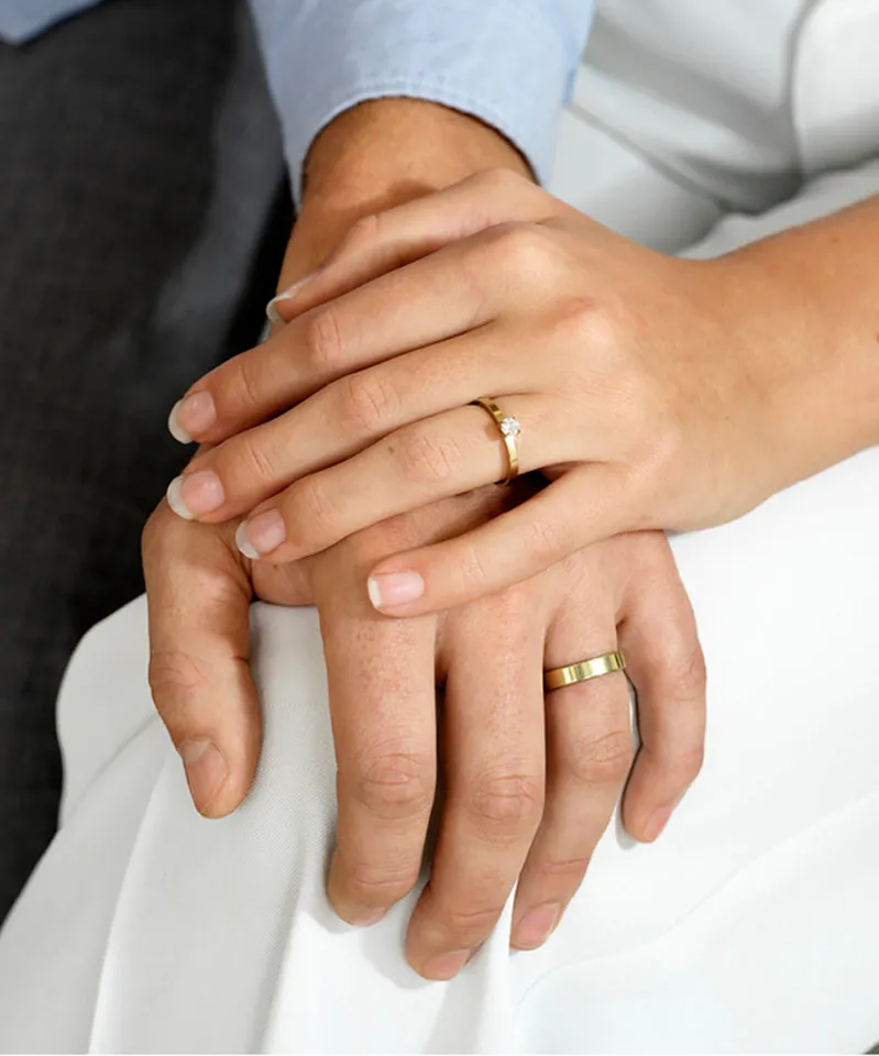 Blomdahl Tiffany ring CZ White gullfarget nikkelfri