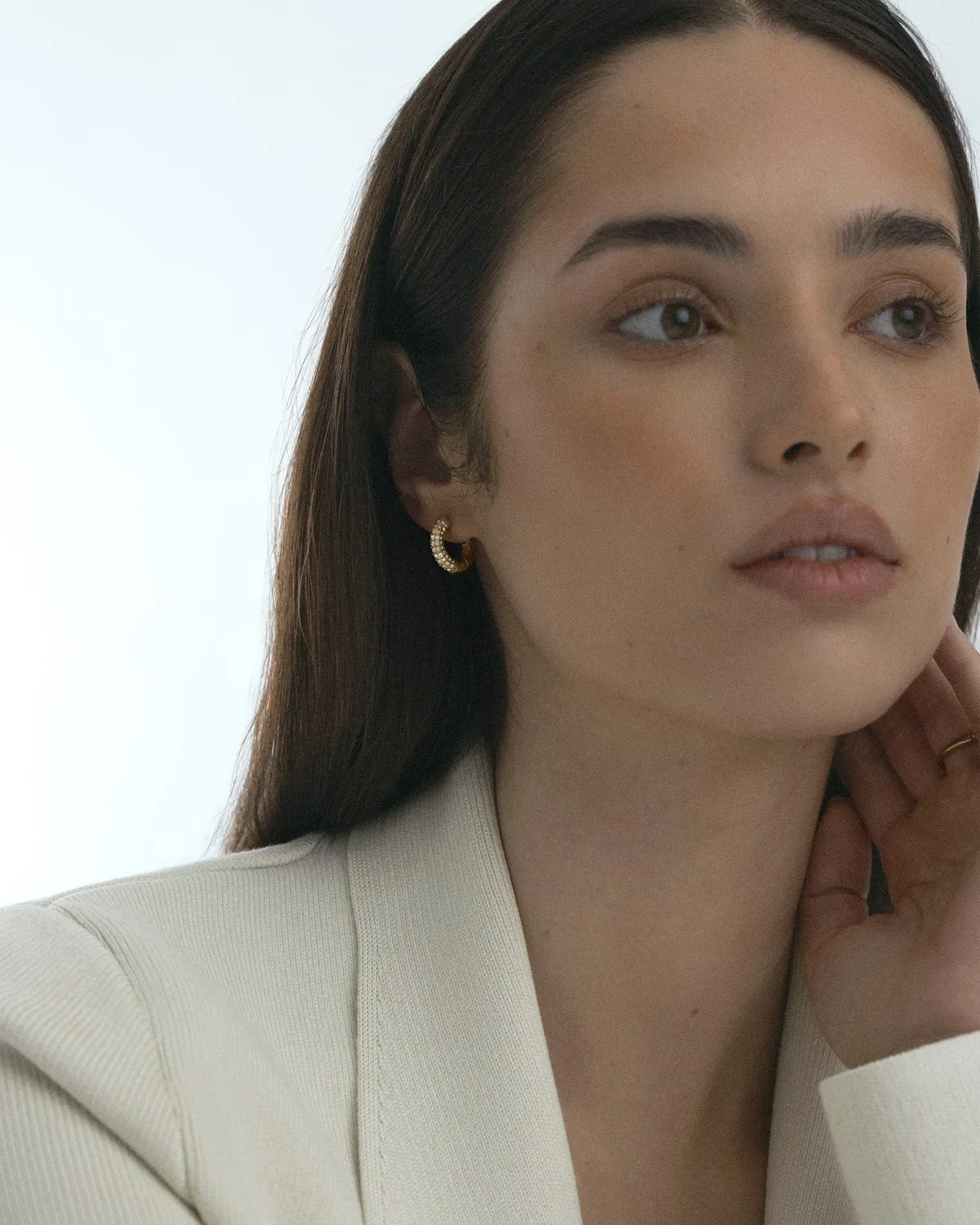 Mockberg Pavé Everyday Medium Hoops øredobber gull