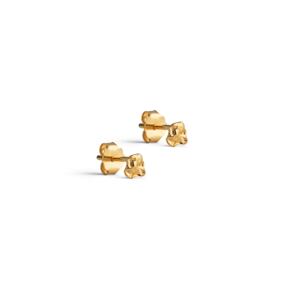 Enamel Rio Mini øredobber 4 mm forgylt par
