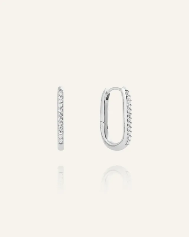 Mockberg Sparkle Medium U-Hoops øredobber sølv 19,5 mm