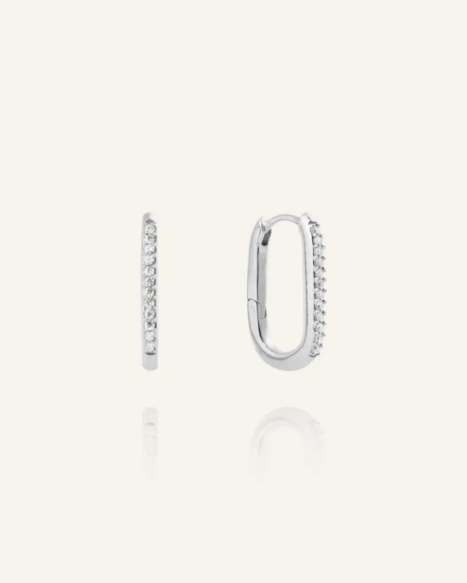 Mockberg Sparkle Medium U-Hoops øredobber sølv 19,5 mm