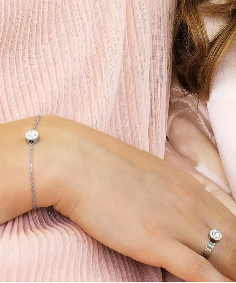 Blomdahl Brilliance Halo armbånd sølv crystal 14-19 cm