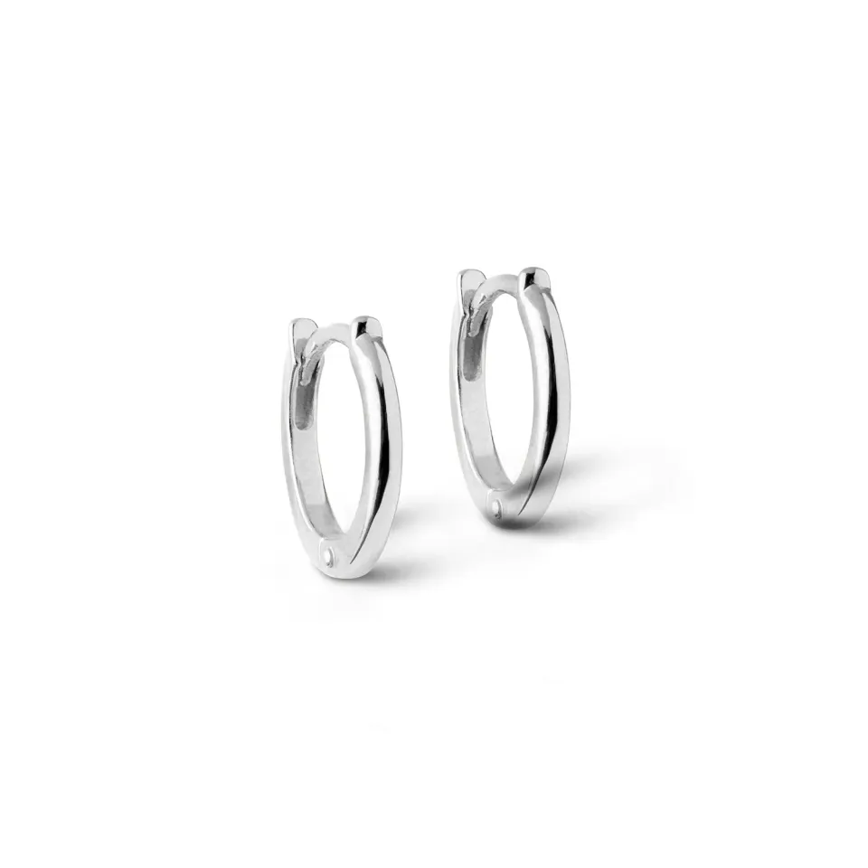 Enamel Classic 8 mm hoops øredobber sølv