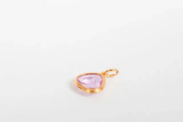 Eremis stor dråpe charm rosa gullbelagt