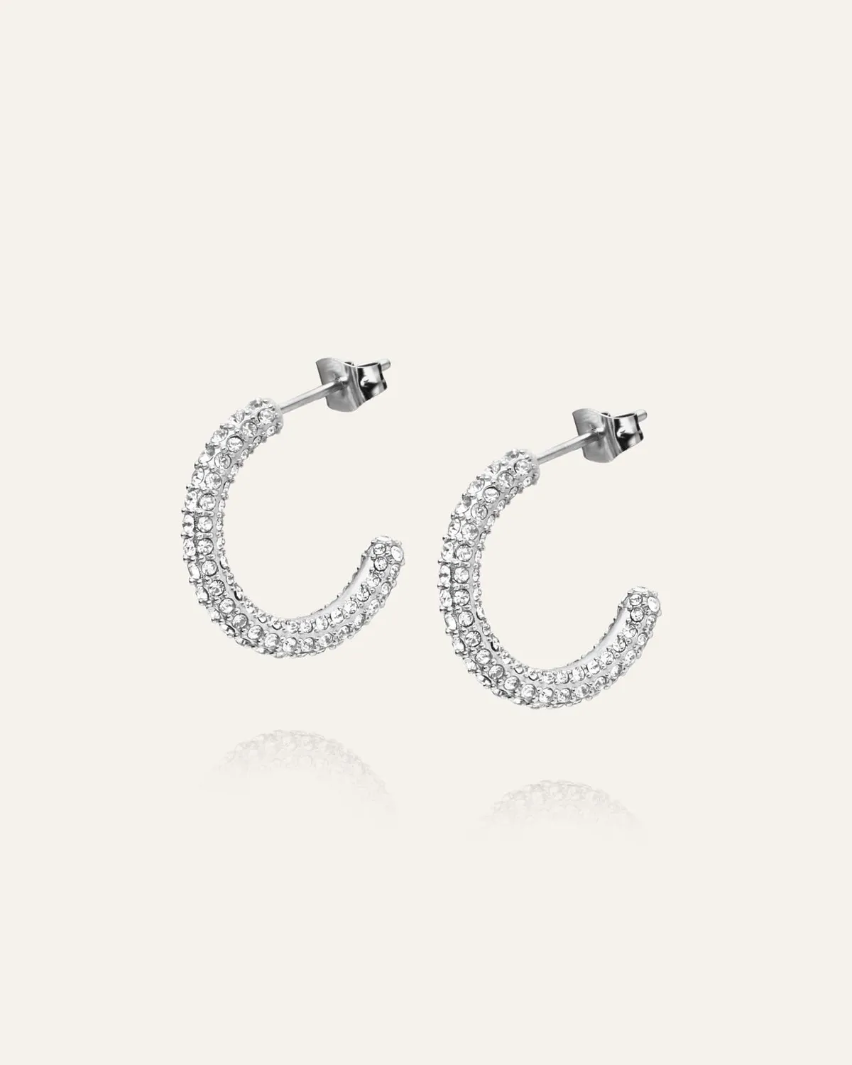 Mockberg Pavé Eternal Large hoops sølv 20 mm