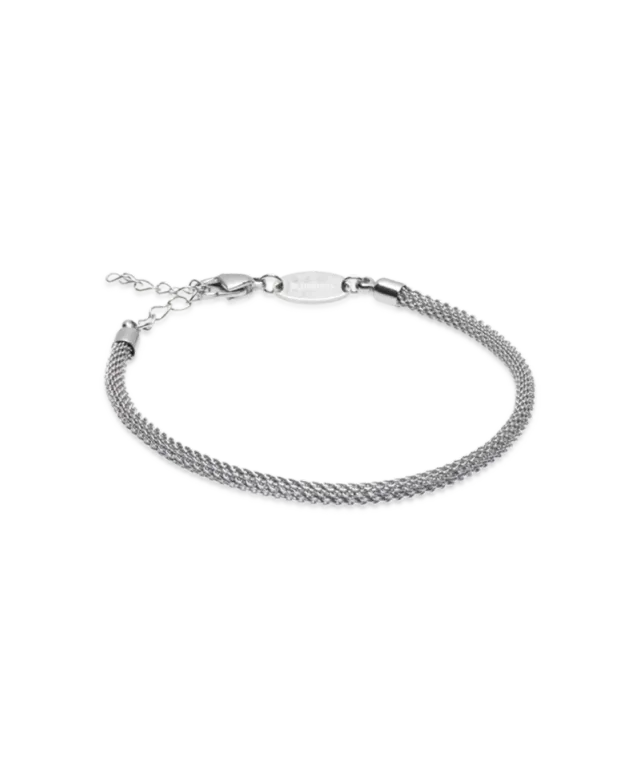 Blomdahl Round Mesh armbånd sølv 15,5-19 cm