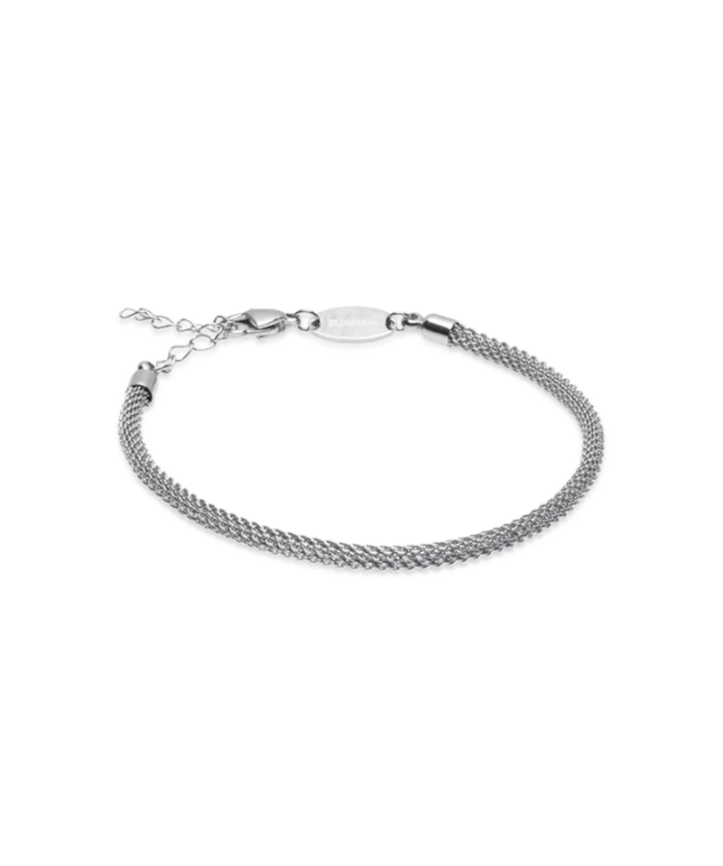 Blomdahl Round Mesh armbånd sølv 15,5-19 cm