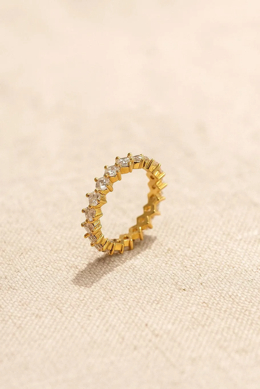 Mea Nani Celeste ring gull zirkonia hvit 17
